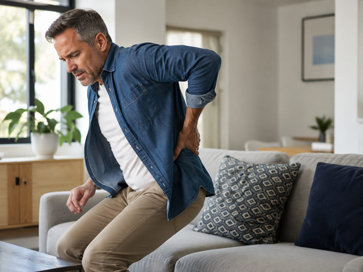 Back pain and stiffness after a motor vehicle accident